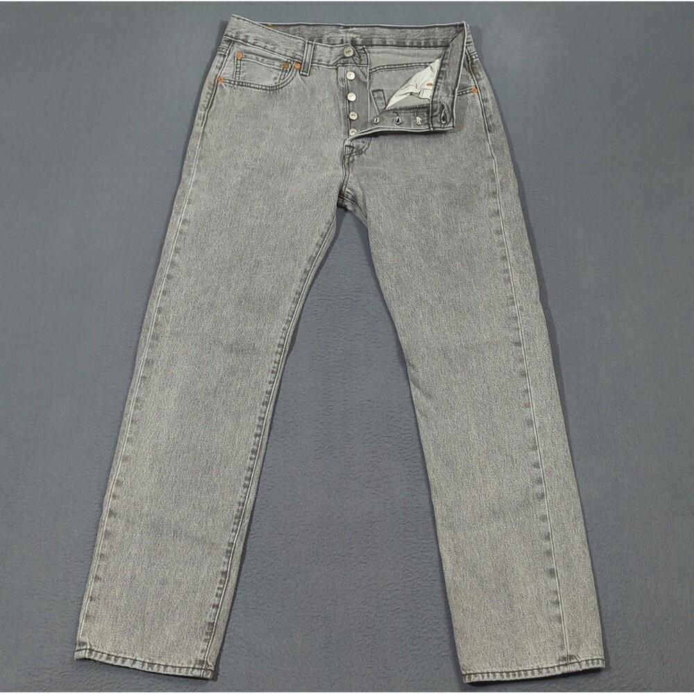 Levi's Jeans Men's 32x32 Fits 30x30 Gray 501 Straight Button Fly Classic Fit
